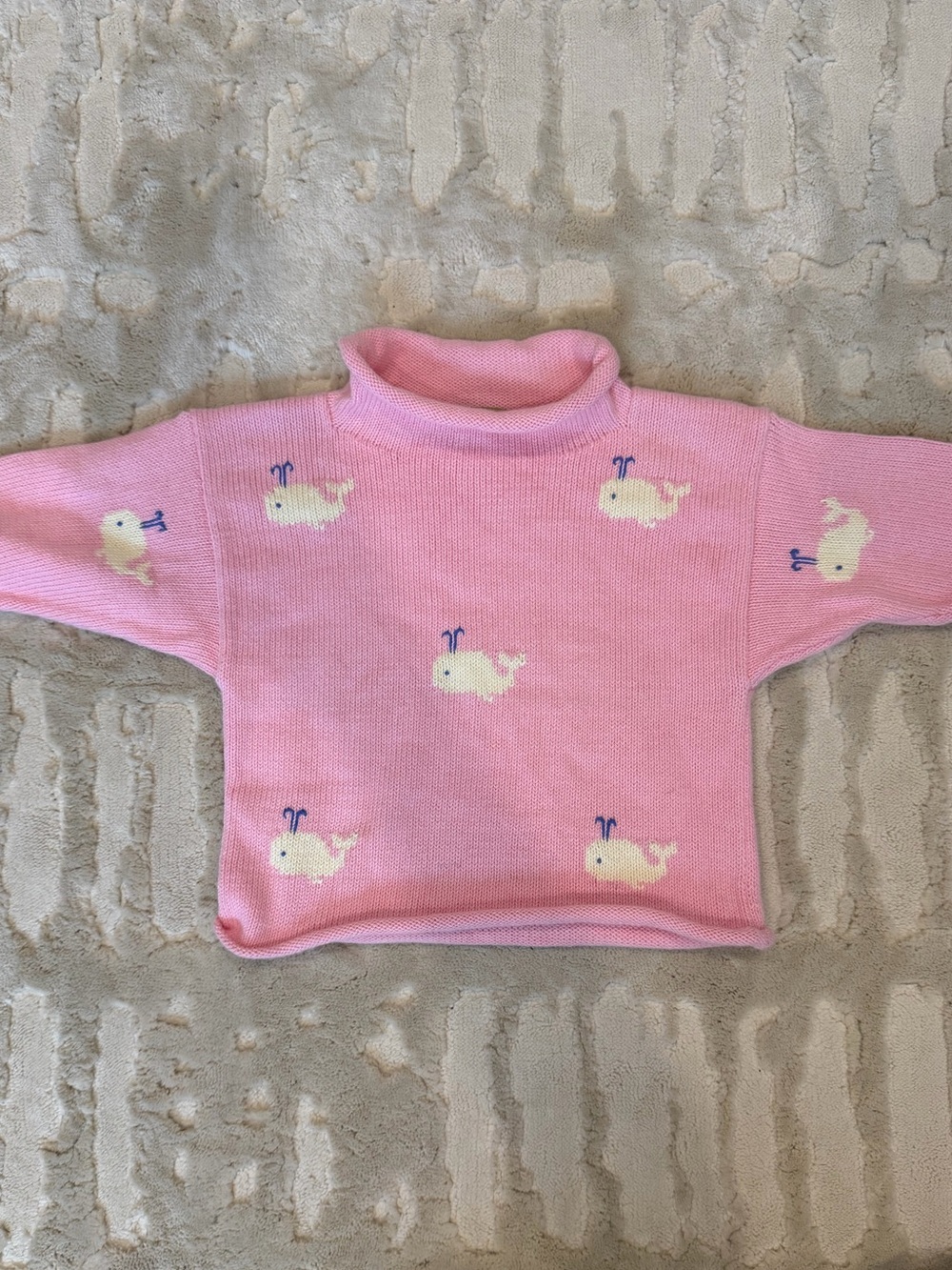 Kids Pink Whale Knit Sweater